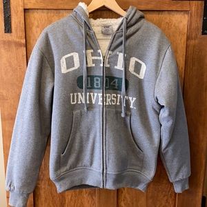 Ohio University - College apparel - MV Sport - Zip Up Fleece Hoodie🏈